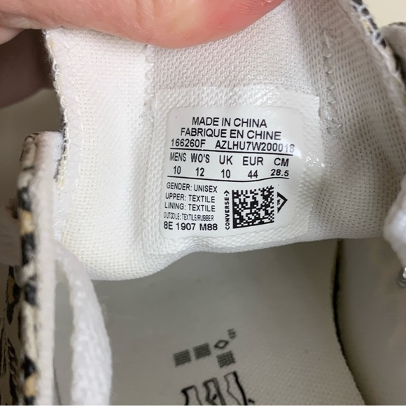 Converse Chuck All Star Animal Print LowTop Sneaker White Leopard M 10 W 12 NWOT - Picture 7 of 10